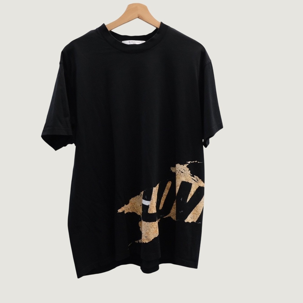 Givenchy Torn Print Short Sleeve T-Shirt Men's XS Black Columbian Fit